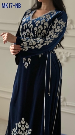 صورة جلابية مخمل  كحليMK